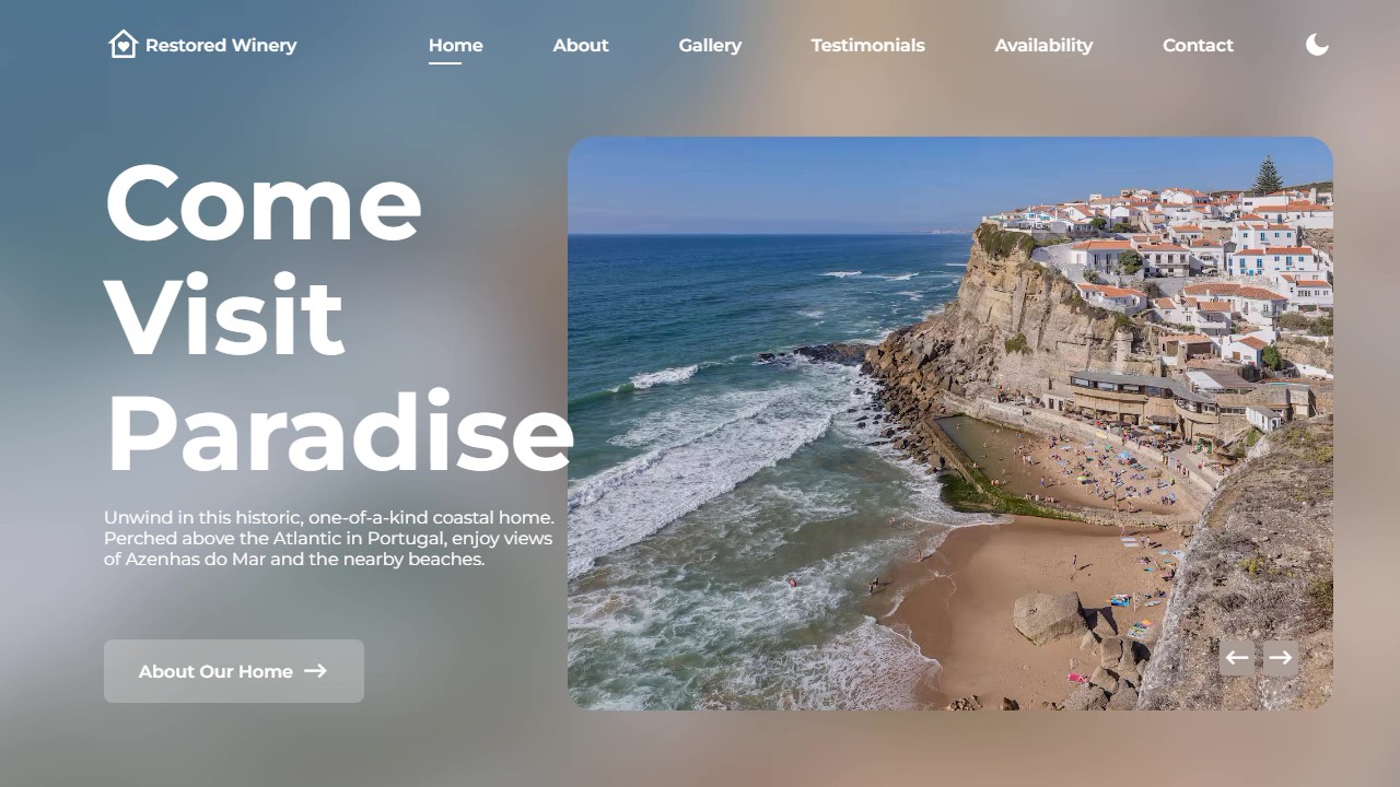 Restored Winery Website Screenshot